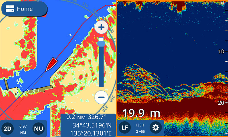 7型ワイド カラー液晶GPSプロッタ魚探 GP-1871F(振動子付) | 航海計器